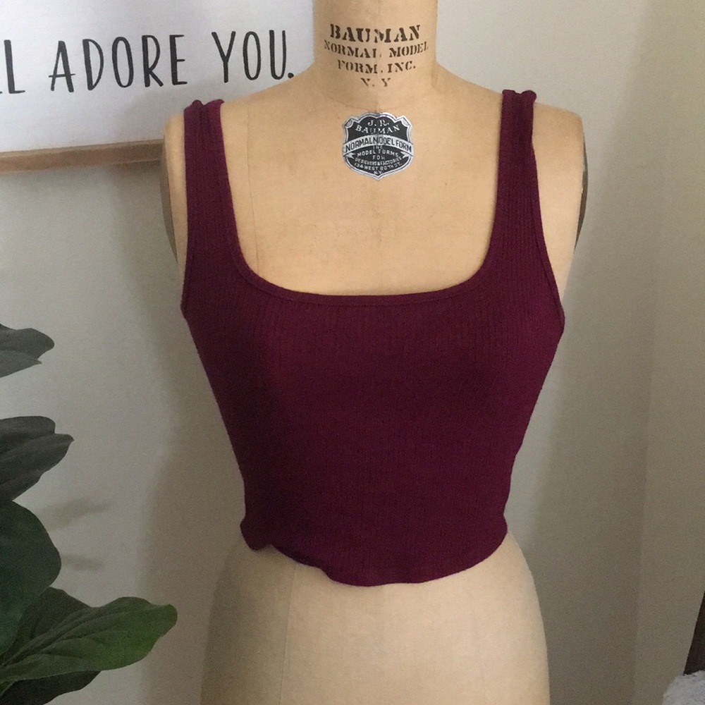 Maroon Crop Top